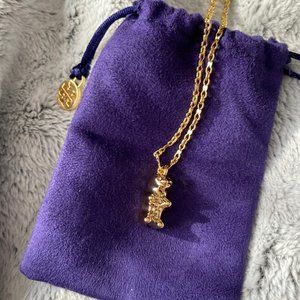 NWT TORY BURCH Gummi Bear Necklace Gold